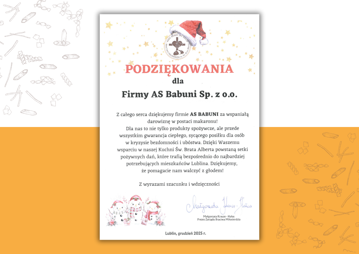 AS Babuni wspiera Kuchnię Brata Alberta